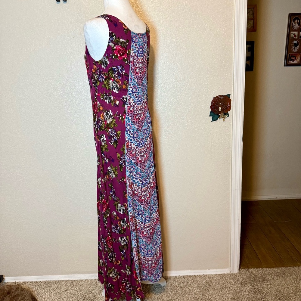Sundance Tessarae Floral Boho Maxi Dress Maroon Size 6 - Picture 8 of 15